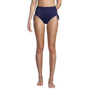 Lands End adjustable high waist bikini bottom navy blue
